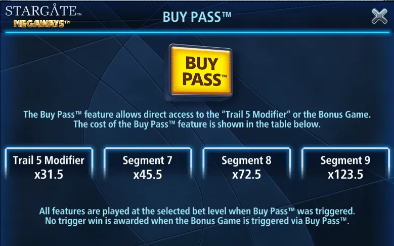 Stargate Megaways Pass Info
