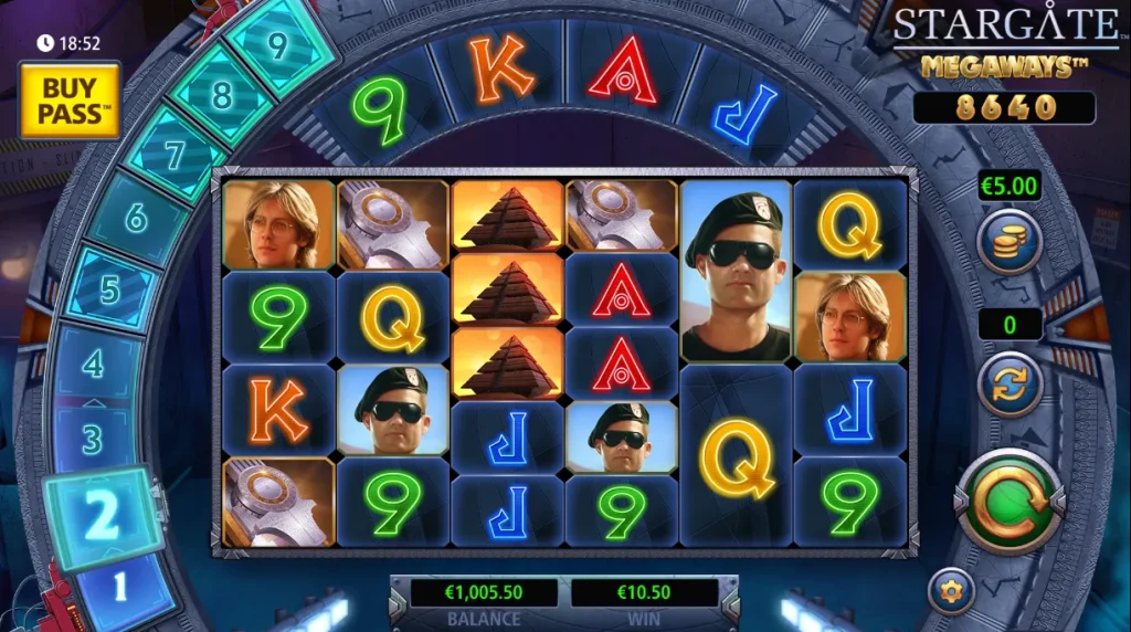 Stargate Megaways Playing Field